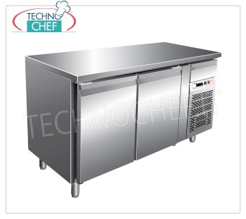 Forcar - Refrigerated Table Fridge 2 Doors, Temp.-2°/+8°C, lt.282, Ventilated, Class B, G-GN2100TN Table Refrigerated counter 2 DOORS and neutral drawer, Professional, temp. -2°+8°C, capacity 282 litres, ventilated refrigeration, Gastronorm 1/1, ECOLOGICAL in Class B, Gas R290, V.230/1, Kw.0.26, Weight 98 Kg, dim.mm.1360x700x860h