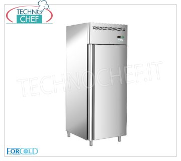 Forcold - 1 Door Refrigerated Cabinet, 600 lt, Static, Temp.-2°/+8°C, Class D, mod.G-GN600TN-FC 1 Door Refrigerator Cabinet, Professional, lt.600, Temp.-2/+8°C, Static with fan and internal air conveyor, ECOLOGICAL in Class D, Gas R600a, Gastronorm 2/1, V.230/1, Kw.0,220, Weight 104 Kg, dim.mm.680x810x2010h