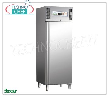 Forcar - 1 Door Refrigerated Cabinet, 650 lt, Ventilated, Temp.-2°/+8°C, Class C, mod.G-GN650TN 1 Door Refrigerator Cabinet, Professional, capacity 650 litres, temp.-2°+8°C, Ventilated, ECOLOGICAL in Class C, Gas R290, Gastronorm 2/1, V.230/1, Kw.0,315, Weight 134 Kg , dim.mm.740x830x2010h