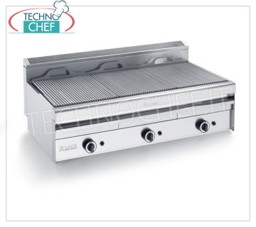 GRILL VAPOR TOP version, DOUBLE MODULE - ARRIS - 550 Series GRILL VAPOR GAS TOP version, DOUBLE MODULE with independent controls with 2 COOKING ZONES of 390x410 mm, complete with grating with rods, thermal power 13.8 kw, Weight Kg 50, external dimensions mm 800x550x315h