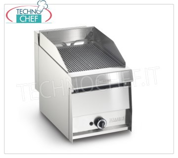 GRILL VAPOR GAS TOP version, POWER Line, 1 Module - ARRIS - 700 Series - Request a Quote GRILL VAPOR GAS TOP version, POWER Line, 1 module with 390x470 mm COOKING ZONE, complete with rod grille, device for hob adjustment, thermal power 10.5 kw, Weight 50 Kg, dim.mm.420x700x440h