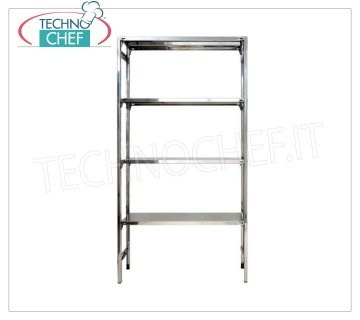 Stainless steel modular shelf unit, Smooth Shelves, Hook Assembly - H 180 Modules with various Depth 