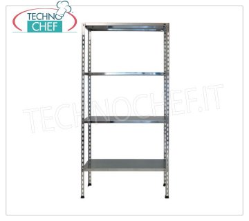 Stainless steel modular shelf unit, Slotted Shelves, Hook Assembly - H 200 