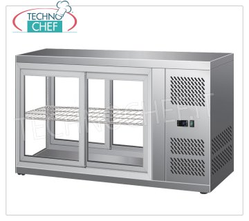 FORCAR - REFRIGERATED DISPLAY CABINET, capacity lt.150, Ventilated, Class C, mod.G-HAV111 Refrigerated counter display case in stainless steel, VENTILATED refrigeration, temperature +2°/+8° C, capacity lt.150, ECOLOGICAL Gas R600a, Class C, V.230/1, Kw 0,18, Weight 70 Kg, dim . external mm. 1110x510x550h