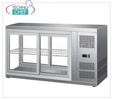 Forcar - REFRIGERATED DISPLAY CABINET, capacity lt.190, Ventilated, Class C, mod.G-HAV131 Refrigerated counter display case in stainless steel, VENTILATED refrigeration, temperature +2°/+8° C, capacity lt.190, ECOLOGICAL Gas R600a, Class C, V.230/1, Kw 0,18, Weight 72 Kg, dim . external mm. 1310x510x550h