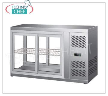 Forcar - REFRIGERATED DISPLAY CABINET, capacity lt.110, Ventilated, Class C, mod.G-HAV91 Refrigerated counter display case in stainless steel, VENTILATED refrigeration, temperature +2°/+8° C, capacity lt.110, ECOLOGICAL Gas R600a, Class C, V.230/1, Kw 0,18, Weight 59 Kg, dim . external mm. 910x510x550h