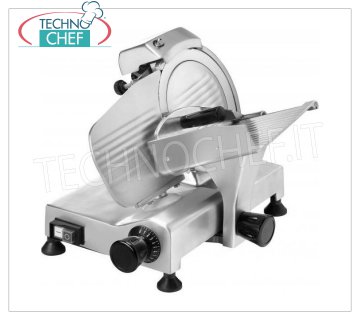 FIMAR - Gravity / inclined aluminum slicer, blade Ø 300 mm, Professional, Mod.HBS-300 Gravity slicer, made of aluminum alloy, blade diameter 300 mm., Complete with fixed sharpener, V 230/1, Kw 0,25, dim. mm. 840x490x440h
