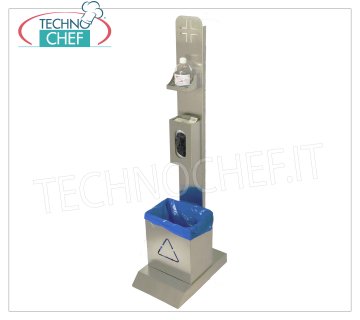 Floor Dispenser Holder Sanitizing Gel Hand Sanitizer, Glove Holder and Basket Floor stand Dispenser holder for hand sanitizing gel, made of 430 stainless steel, complete with glove holder and basket, dim.mm.310x460x1350h