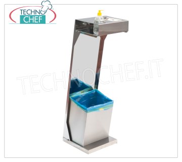 Floor Dispenser Holder Sanitizing Gel Hand Sanitizer, Glove Holder and Basket Floor stand Dispenser holder for hand sanitizing gel, made of 430 stainless steel, complete with glove holder and basket, dim.mm.300x300x1000h