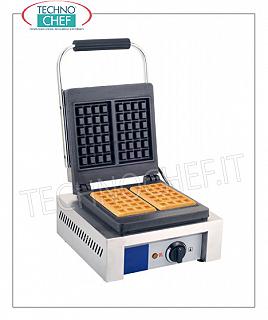 WAFFLE MACHINE with CAST IRON COOKING PLATE Waffle machine with cast iron cooking plate, thermostatic temperature control, V 230/1, Kw 1.5, weight 28 Kg, dim.mm.480x320x226h