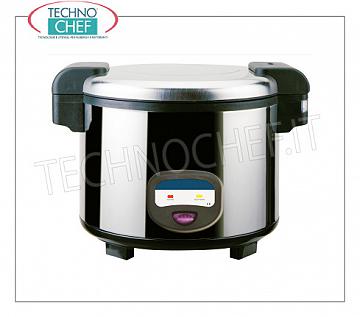 ELECTRIC COOKER for about 30 PORTIONS, capacity lt. 5.4 Electric rice cooker for about 30 portions, with automatic maintenance function at the end of cooking, capacity 5.4 liters, V.230 / 1, Kw.1,95, dim.mm.455x455x380h