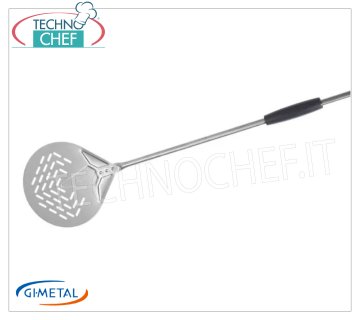 Gi.Metal - Stainless steel perforated pizza peel, Carbon Line, handle length 120 cm Perforated pizza peel in stainless steel, Carbon Line, light, smooth and resistant, diameter 170 mm, handle length 1200 mm.