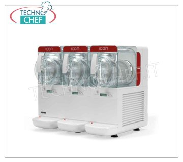 Machine for granites, sorbets, cold creams, 3 tanks of lt. 2.8 - ICON LINE Table ice cream maker / slush maker, 3 BOWLS, Lt 8,4, Weight Kg 54, dim.mm 550x440x490h