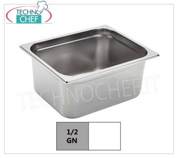Gastronorm GN 1/2 containers in stainless steel Gastro-norm bowl 1/2, 18/10 stainless steel, dim.mm 325 x 265 x 20 h