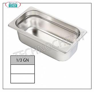 Gastronorm GN 1/3 containers in stainless steel Gastro-norm bowl 1/3, 18/10 stainless steel, dim.mm.325 x 175 x 20 h
