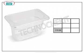 Gastro-norm GN 1/9 polypropylene trays Gastro-norm container 1/9, in polypropylene, dim.mm 176 x 108 x 65 h