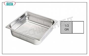 Perforated GN 1/2 containers in stainless steel Gastro-norm tray 1/2, perforated, 18/10 stainless steel, dim.mm.325 x 265 x 20 h
