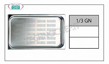 Gastronorm 1/3 perforated trays in stainless steel Gastro-norm 1/3 tray, perforated, 18/10 stainless steel, dim. 325 x 175 x 40 h