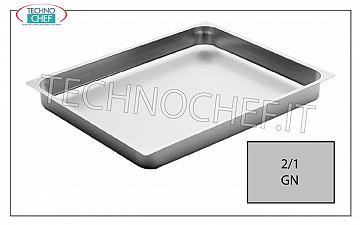 Gastronorm stainless steel bins Gastro-norm 2/1 stainless steel blade with high edge 20 mm, dim. Mm 650x530x20h