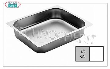 Gn 1/2 trays in stainless steel Gastro-norm 1/2 stainless steel baking tray with 20 mm high edge, dim. mm 353x265x20h