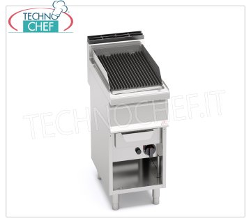 TECHNOCHEF - GAS STEAM-WATER GRILL, 1 module on OPEN COMPARTMENT, Mod.G7WG40M GAS STEAM-WATER GRILL, BERTOS, MACROS 700 Line, WATER GRILL Series, 1 module on OPEN COMPARTMENT with COOKING ZONE mm 350x515, thermal power Kw.9,00, Weight 45 Kg, dim.mm.400x700x900h