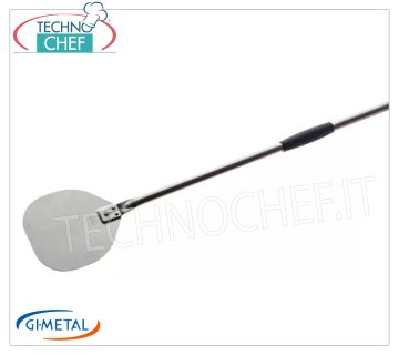 Gi.Metal - Stainless steel pizza peel, Alice line, handle length 150 cm Pizza paddle in stainless steel, Alice Line, light, smooth and resistant, diameter 200 mm, handle length 1500 mm.