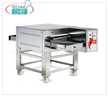 TECHNOCHEF - Electric tunnel pizza oven with 630 mm wide belt, yield 105/126 pizzas / hour, Mod.TCB Static electric tunnel oven with STAINLESS STEEL MESH belt 630 mm wide, cooking chamber 670x1140x110h, V.400 / 3, Kw. 19.5, Weight 163 Kg, external dimensions 1220x2110x410h mm
