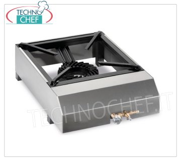 TECHNOCHEF - Professional table gas stove, 1 burner of 7.5 kW PROFESSIONAL TABLE GAS STOVE, with 1 cast iron burner of 7.5 kW, weight 9.5 Kg, dim.mm.400x570x170h