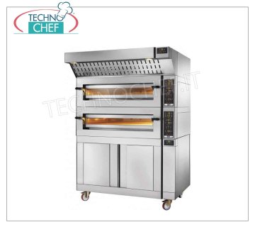 Electric OVEN for 6 PIZZAS Ø 34 cm, Cooking Chamber COMPLETELY in REFRACTORY, mod. KING6GTOP Professional Electric PIZZA Oven, Pizza Capacity 6 x Ø 34 cm, CHAMBER 105x70x15,5h ENTIRELY in REFRACTORY, Digital Controls, Temp. 60 - 500 °C, Kw 10,4 - V. 400/3+N, Weight 217 kg , size mm. 1485x935x425h