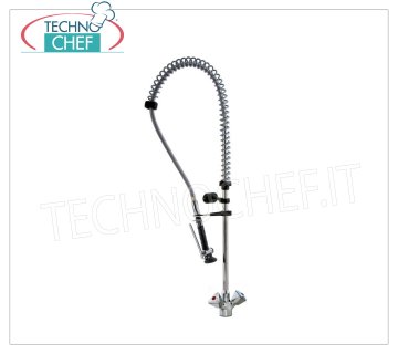 Single hole faucet with hanging shower Single-hole countertop mixer tap with knobs and supply with suspended shower head