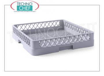 TOWEL WASHED BASKETS FOR Cutlery BASKET WITH TIGHT KNITWEAR for CUTLERY CLEANING, made of polyethylene, INTERNAL HEIGHT 88 mm, can be fitted with RIALZI, external dimensions mm. 500x500x103h