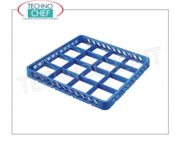 UNIVERSAL RAISER for Glass Baskets with 16 COMPARTMENTS UNIVERSAL RAISER with 16 COMPARTMENTS, made of polypropylene, suitable for BASKETS with 16 COMPARTMENTS (Code KR-CIB16M), external dimensions mm.500x500x42h