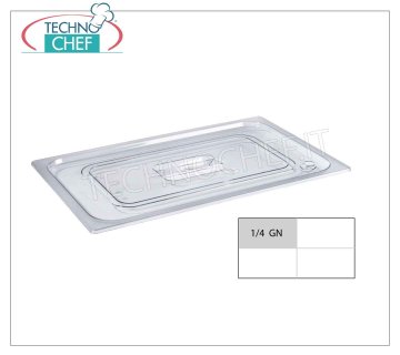 Polycarbonate lid for gastro-norm pans Polycarbonate lid with handle grip for gastro-norm 1/4 basin