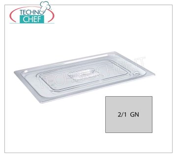 Polycarbonate lid for gastro-norm pans Polycarbonate lid with handle grip for gastro-norm 2/1 basin
