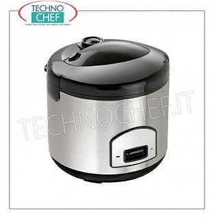 INOX COOKER for about 10 PORTIONS with WARM function, capacity lt.1.8 Rice cooker in stainless steel for about 10 portions, with WARM function, capacity 1.8 liters, V.230 / 1, Kw.0.7, weight 3.5 Kg, dim.mm.285x285x280h