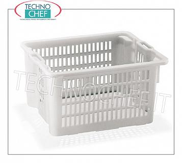 Stackable baskets and containers Perforated stackable polyethylene basket, capacity lt. 50, dim.mm.55x43x31h