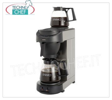 ANIMO - 18-Liter AMERICAN COFFEE MACHINE, mod. KR2200032 Machine for American Filter Coffee with 1 CARAFE and 2 Hot Plates, hourly production lt.18, V.230 / 1, Kw.2,25, dim.mm.205x380x460h