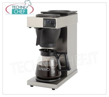 Technochef - AMERICAN COFFEE MACHINE of 18 lt, mod.KR220523 American filter coffee maker '' EXCELSO '' with 1 jug and 2 hot plates, hourly production lt.18, V.230 / 1, Kw.2,25, dim.mm.190x370x433h