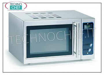 Microwave oven COMBINED with DIGITAL CONTROLS, ideal for SELF SERVICE COMBI Microwave Oven with DIGITAL CONTROLS, AUTOMATIC SHUT-OFF AFTER 30'', ideal for SELF SERVICE, chamber capacity 23 lt, POWER RENDER Kw 0,9, internal chamber dimensions mm 350x330x215h, V.230/1, Kw 1,4, external dimensions mm 508x420x305h