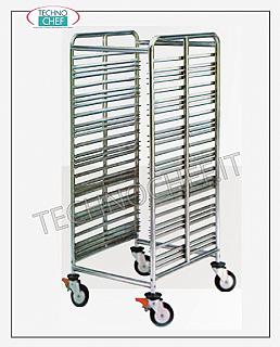 Trolleys for trays / Gastronorm basins Trolley with 28 Anti-overturning Guides for Gastro-Norm 1/1 - 2/1 trays