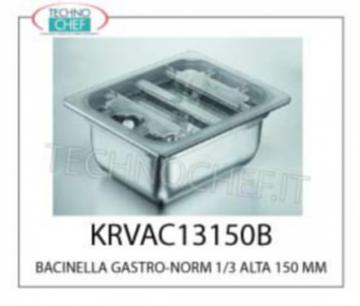 BACINELLA GASTRO-NORM 1/3 HIGH 150 MM suitable for underfloor heating (with a special cover), in GREEN thickness of stainless steel, external dimensions mm. 325x175x150h 