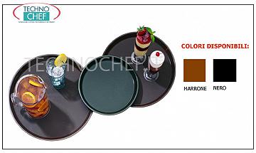 Non-slip trays for bar room service Round polypropylene tray with non-slip surface, diameter mm.279