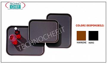 Non-slip trays for bar room service Rectangular polypropylene tray with non-slip surface, dimensions 350x250 mm