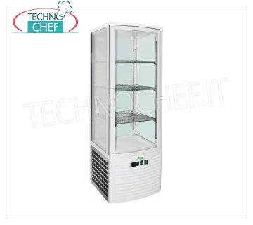 Technochef - FRIDGE display case for DRINKS, 1 Door, Ventilated, Temp. + 2 ° / + 8 ° C, lt. 235, Mod.LSC235 Professional BEVERAGES-DRINKS refrigerator, glass on 4 sides, 1 door, Ventilated, temperature + 2 ° / + 8 ° C, capacity lt. 235, led lighting, complete with 3 grids, V.230 / 1, Kw.0 , 26, Weight 96 Kg, dim.mm.473x405x1642h