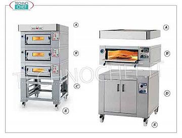 modular electric pizza ovens with refractory cooking top and plate inner chamber 
