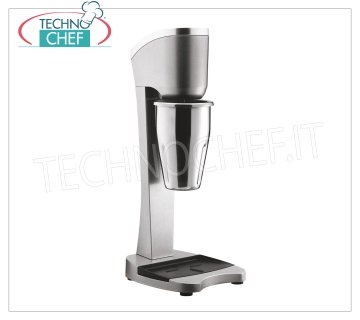 TECHNOCHEF - Professional Whisk for Milkshakes with Stainless Steel Cup, Mod.MP98 PROFESSIONAL MIXER for the preparation of milkshakes, milk shakes and cocktails, structure in LIGHT ALLOY and STAINLESS STEEL, container in STAINLESS STEEL lt.0,9, V.230/1, Kw 0,3, Weight 3,4 Kg, dim .mm.210x180x485h