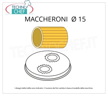 Technochef - MACARONI DIE Ø 15 in BRASS-BRONZE ALLOY Die for macaroni in brass-bronze alloy Ø 15 mm, for mod.MPF1.5N