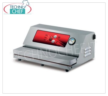 Technochef - Semi-automatic vacuum machine with external suction, 350 mm sealing bar, mod.MATIC35 Semi-automatic vacuum packing machine with external suction, 350 mm sealing bar, automatic or manual work cycle and 3 suction levels, V.230/1, Kw.0,38, Weight 8 Kg, dim.mm.370x280x170h