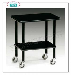 Gueridon trolleys Gueridon trolley with round black painted steel tube frame, black tops, dimensions: 710x460x780h mm