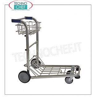 Technochef - LUGGAGE / LUGGAGE TROLLEY in GALVANIZED STEEL PIPE, art. 1488 LUGGAGE TROLLEY in galvanized steel tube and ring bumpers, dim.mm.1020x600x970h